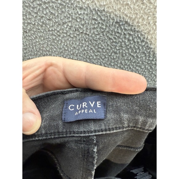 Curve Appeal Jeans Womens 10/30 Black Denim High Rise Flare Stretch Preppy - Picture 7 of 10